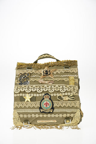 Lurex rhinestone embellished Saddle bag