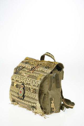 Lurex rhinestone embellished Saddle bag