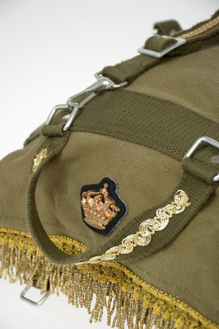 Lurex rhinestone embellished Saddle bag