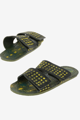 leather Slippers with polka dots