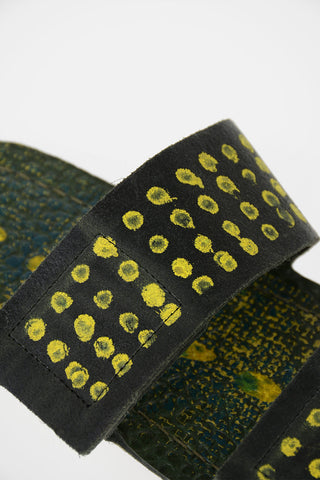 leather Slippers with polka dots