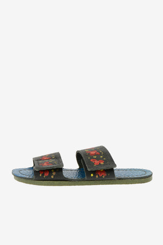 leather floral printed Slippers