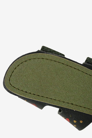 leather floral printed Slippers
