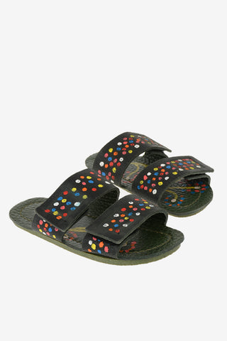 Slipper in pelle a Pois