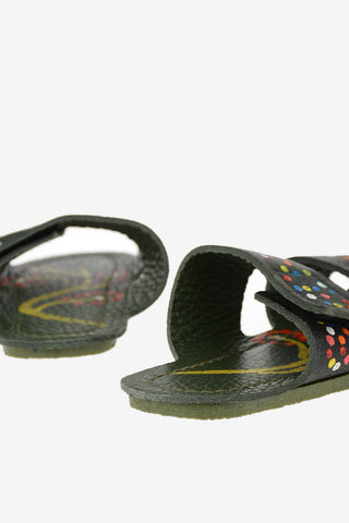 Slipper in pelle a Pois
