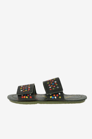 Slipper in pelle a Pois