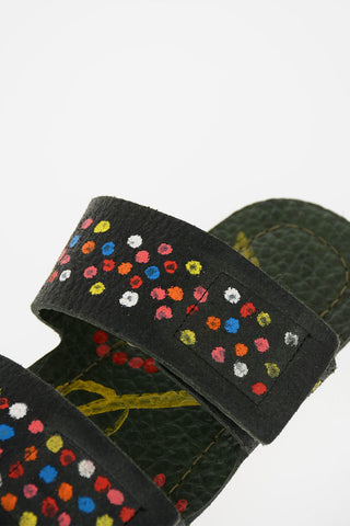 Slipper in pelle a Pois