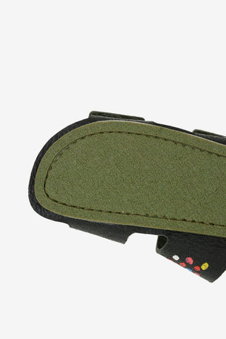 Slipper in pelle a Pois