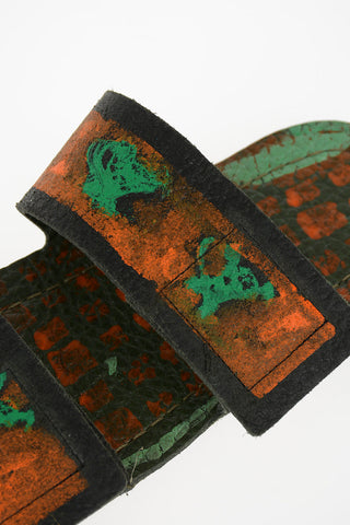 leather printed Slippers