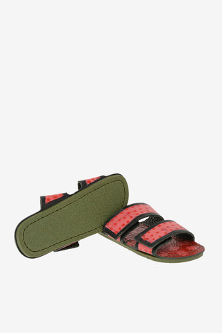 leather Slippers with polka dots