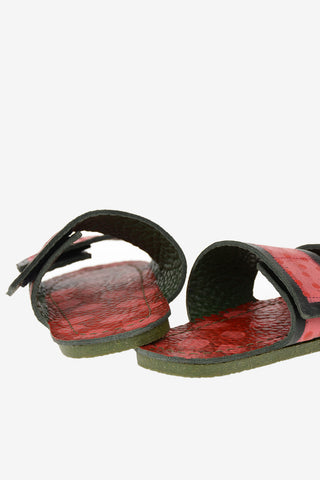 leather Slippers with polka dots