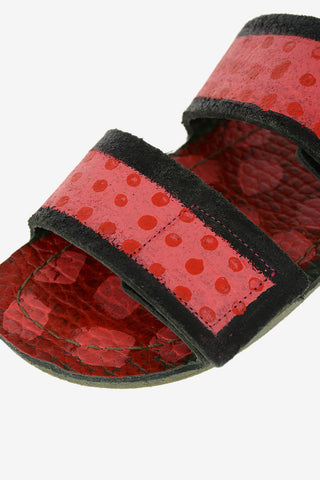 leather Slippers with polka dots