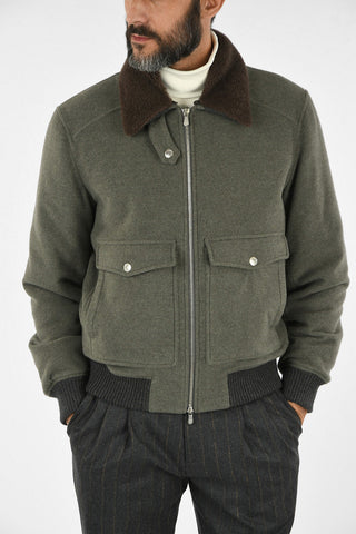 Wool and Cashmere Biker Jacket