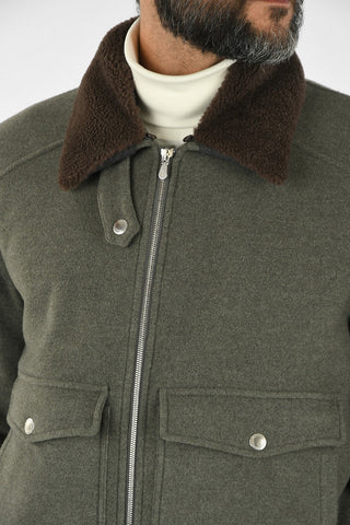 Wool and Cashmere Biker Jacket