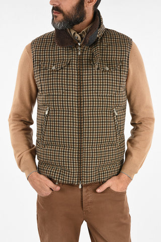 Cashmere Checked Padded Vest