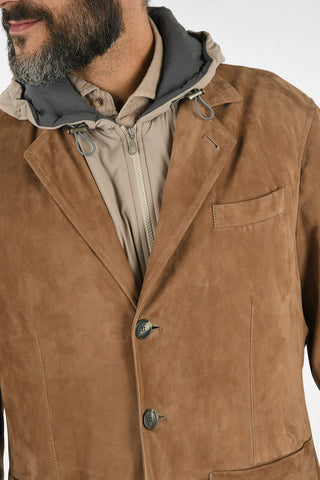 Giacca in Pelle con Gilet Estraibile