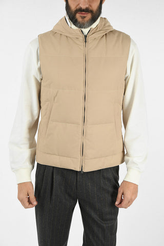 Cotton and Nylon Sleeveless Down Jacket