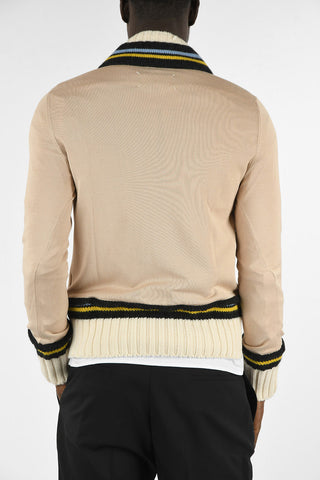 MM10 Wool and Cotton V-neck Sweater