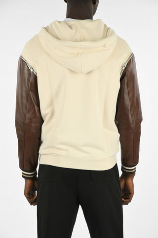 MM10 Sweatshirt with Leather Removabele Sleeves