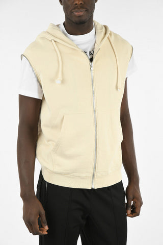 MM10 Sweatshirt with Leather Removabele Sleeves