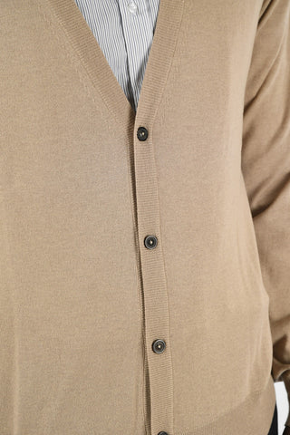 MM14 Cardigan with Leather Details