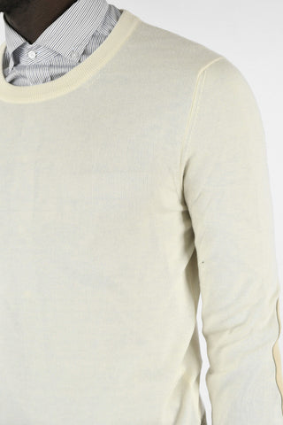 MM14 Cotton and Wool Sweater with Leather Details