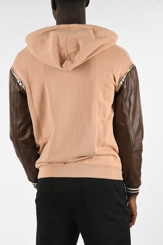MM10 Sweatshirt with Leather Removabele Sleeves