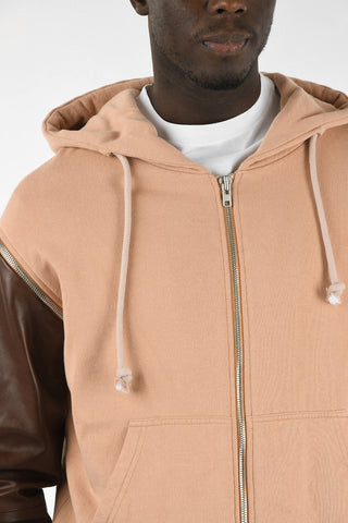 MM10 Sweatshirt with Leather Removabele Sleeves
