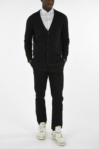 MM14 Wool Cardigan with Leather Details