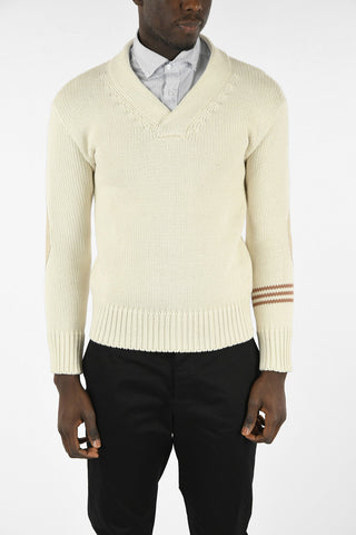 MM10 Cable Knit V-neck Sweater