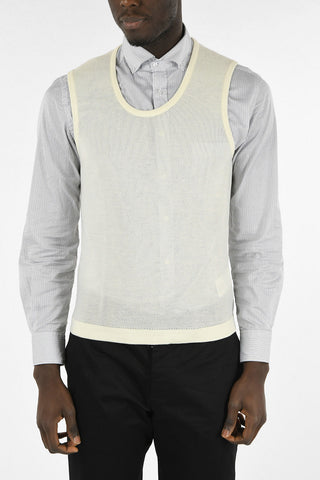 MM14 Sleeveless Openwork Sweater