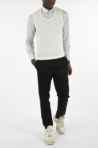 MM14 Sleeveless Openwork Sweater
