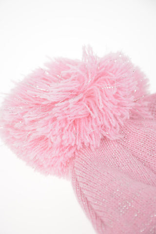 Lurex Gloves And  Pon Pon Beanie Set