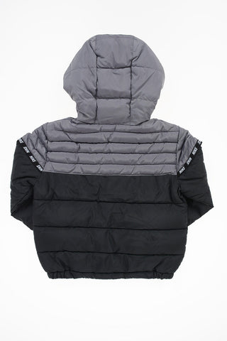 Two-Tone Puffer Jacket with Zip Front Closure