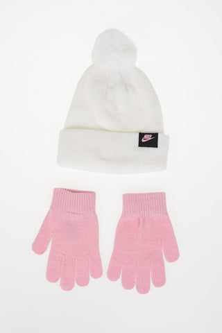Lurex Gloves And  Pon Pon Beanie Set