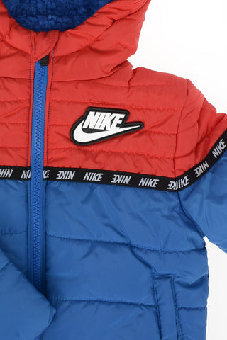 Giubbotto Puffer Bicolore con Chiusura Zip Frontale