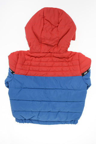 Giubbotto Puffer Bicolore con Chiusura Zip Frontale