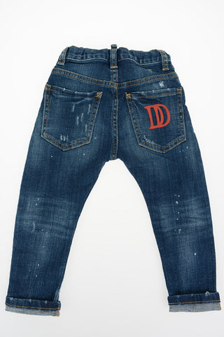 Stretch Denim Distressed Jeans