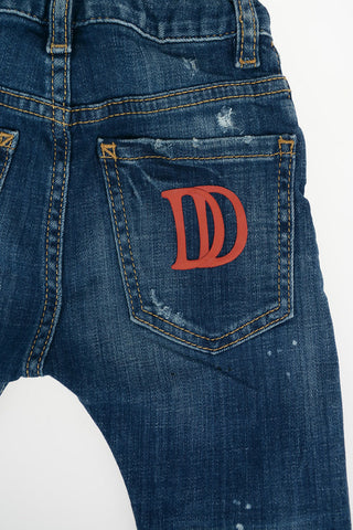 Stretch Denim Distressed Jeans