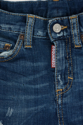 Stretch Denim Distressed Jeans
