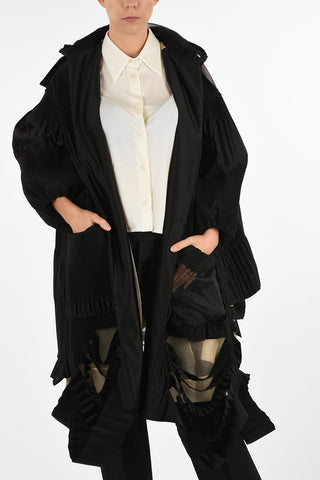 Distressed Pleated Coat