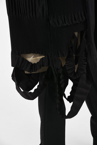 Distressed Pleated Coat