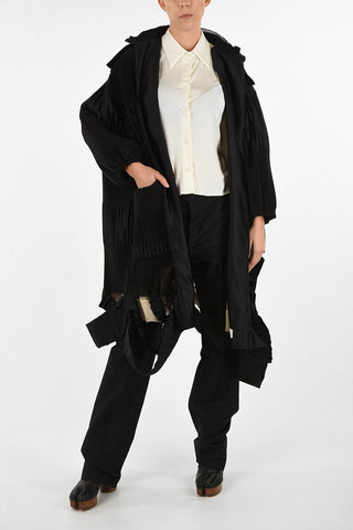 Distressed Pleated Coat
