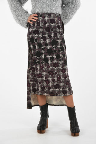 MM6 High-Rise Waist Floral-Print Asymmetric Skirt