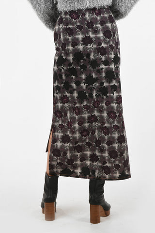 MM6 High-Rise Waist Floral-Print Asymmetric Skirt