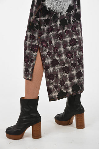 MM6 High-Rise Waist Floral-Print Asymmetric Skirt