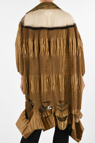 Distressed Pleated Coat