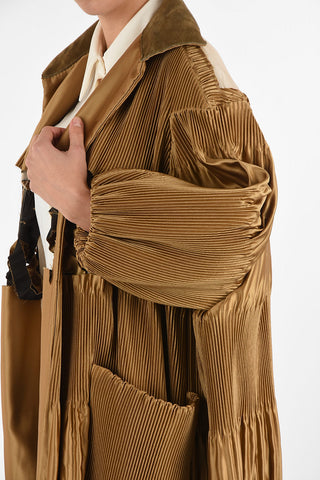 Distressed Pleated Coat