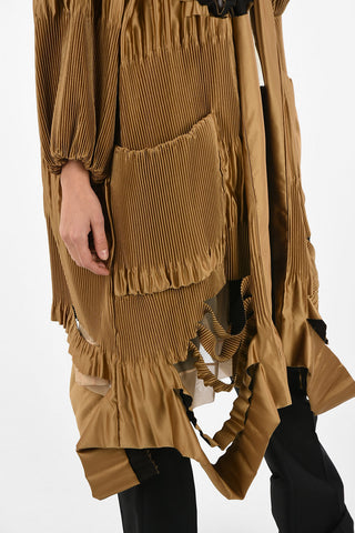 Distressed Pleated Coat