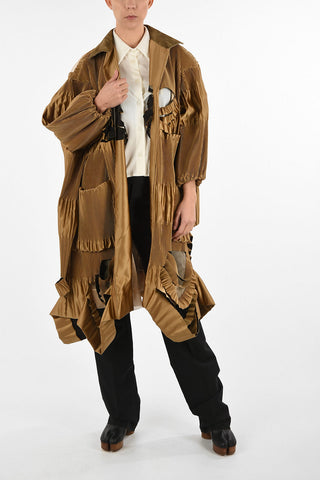 Distressed Pleated Coat